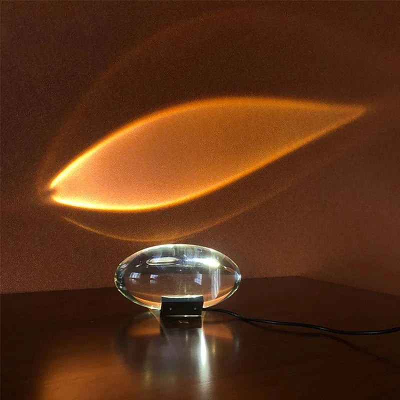 Prism Light casting a warm orange beam across a wall