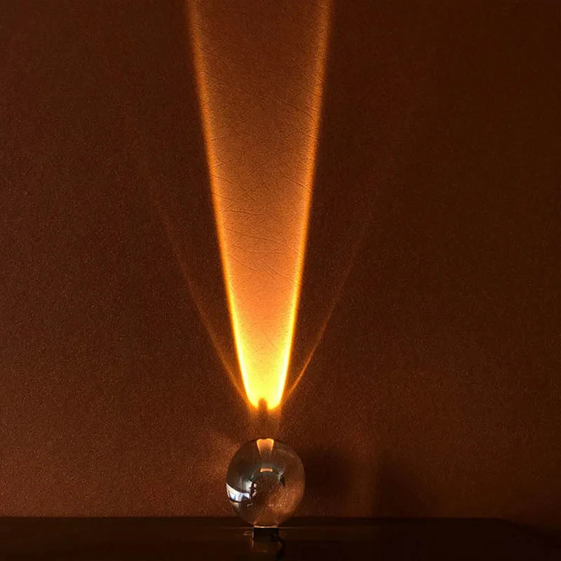 Prism Light projecting a vertical warm beam